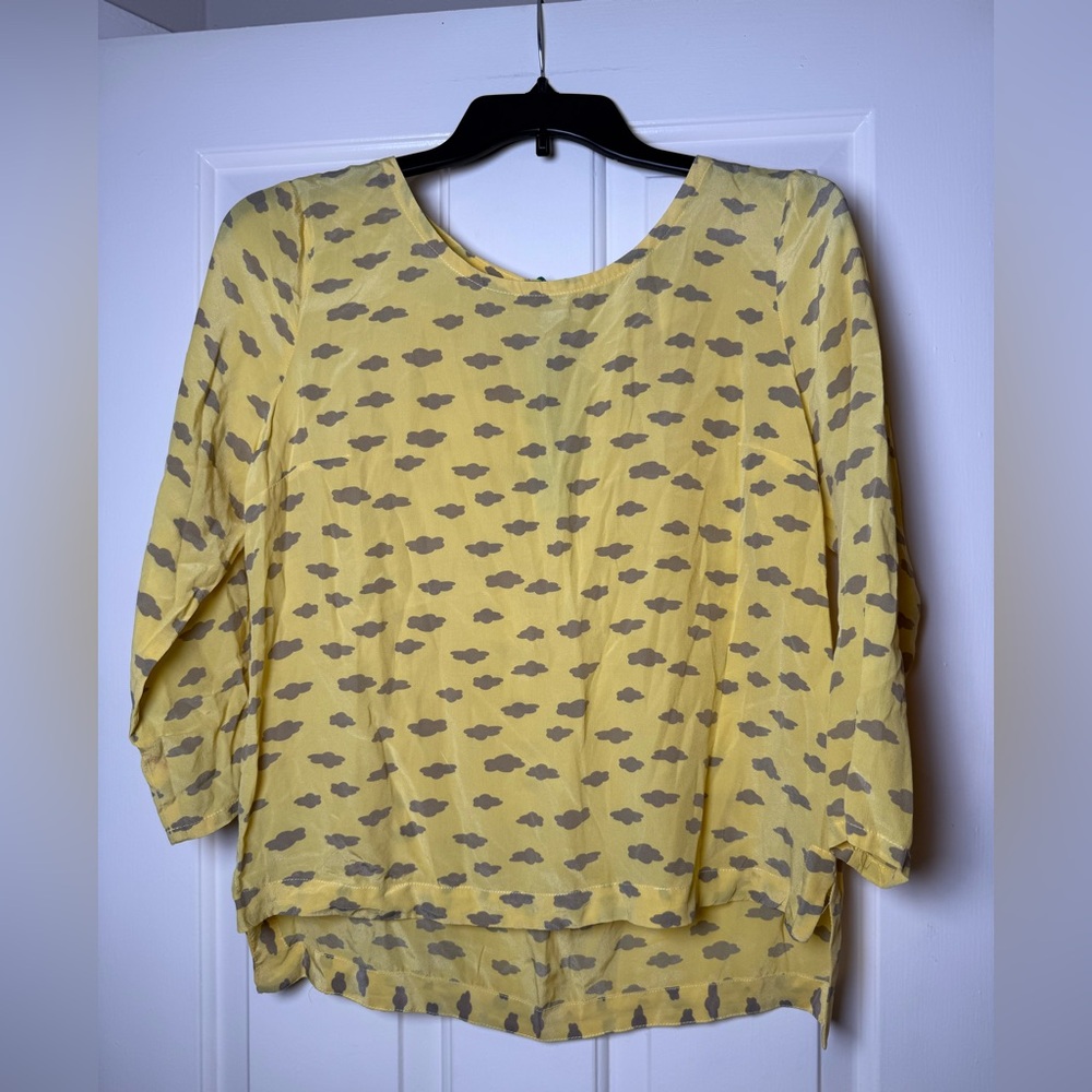 Anthropologie Maeve Cloud‎ Print Blouse Top